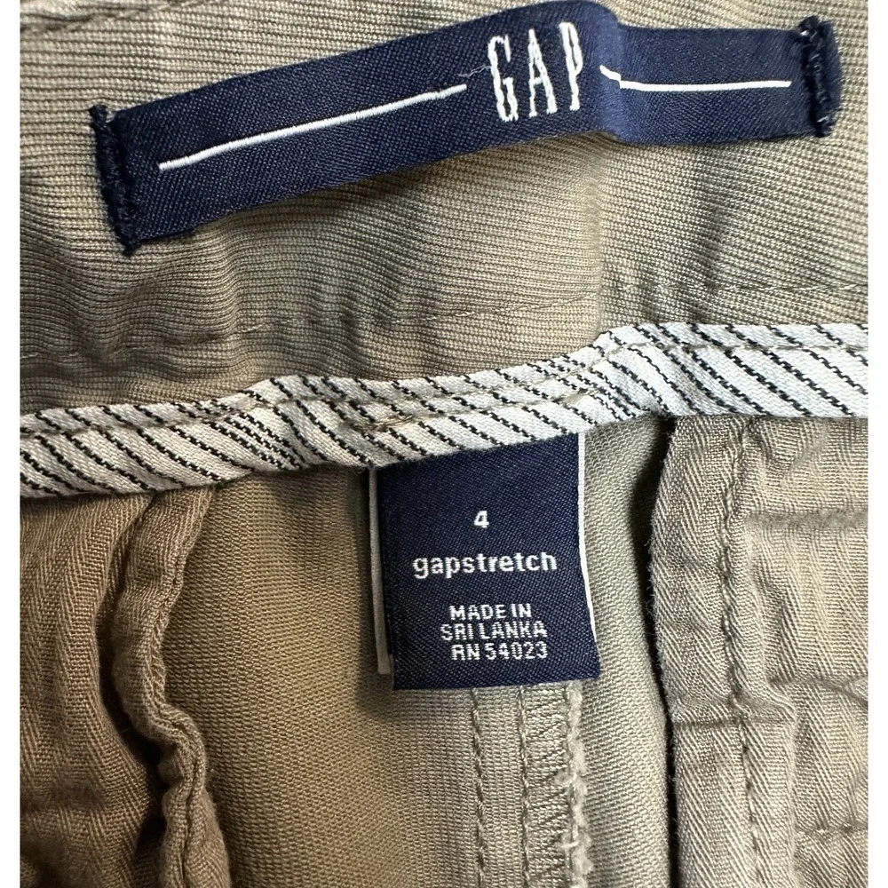 Gap Pants Kids Size 4 Khaki Stretch Adjustable Waist and Button Pant Hem Uniform
